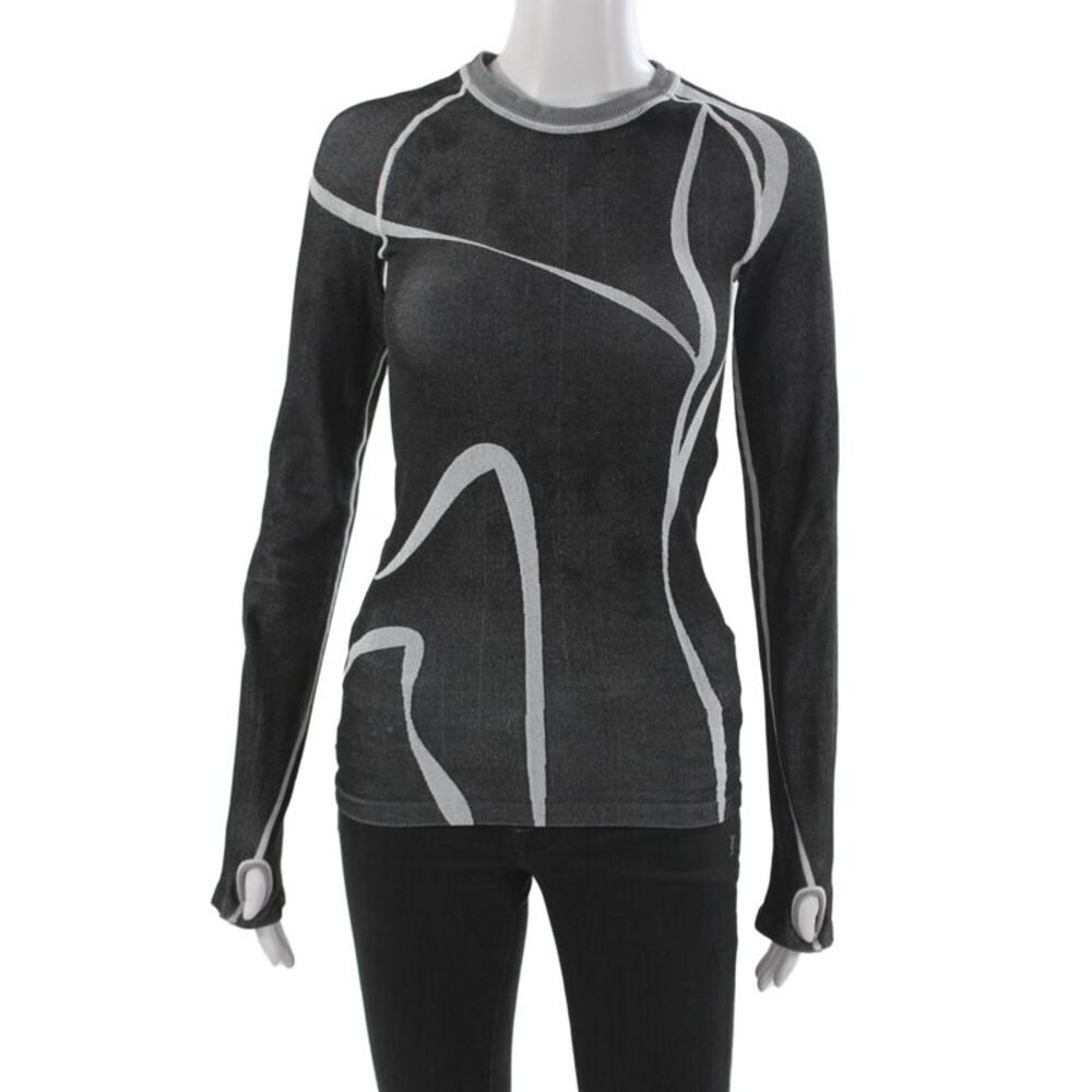 Phat Buddha Women Jersey T-Shirt Black Long Sleeve Crewneck Size One Size
